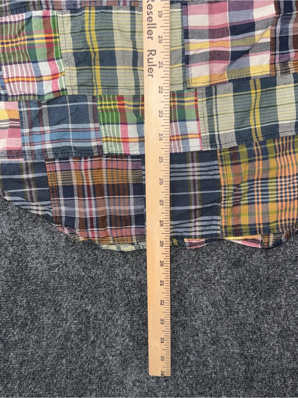 Ralph Lauren Shirt Mens XL Multicolor Patchwork Madras Short Sleeve Button Front